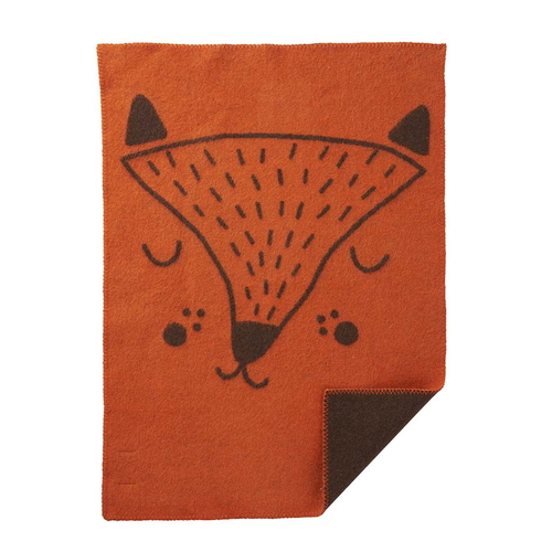 Fox Kids Wool Blanket Orange
