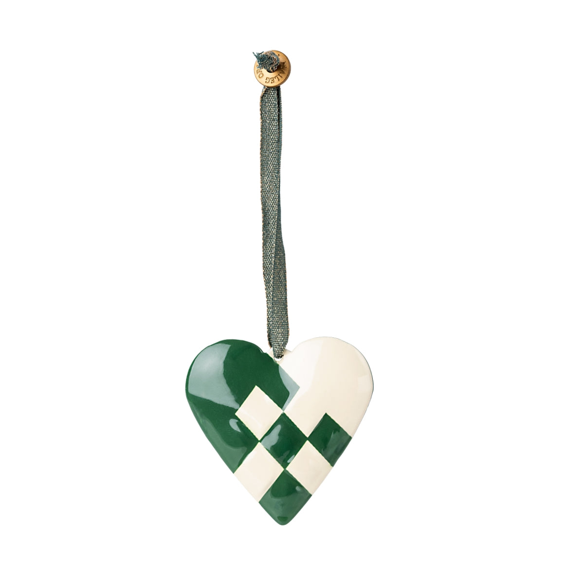 Maileg Metal Ornament Heart Green