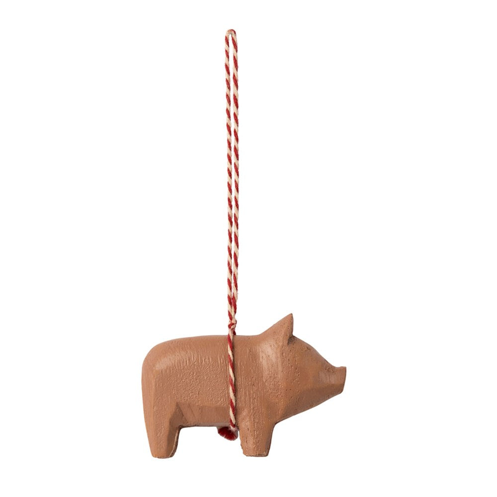 Maileg Pig Wooden Ornament Old Rose