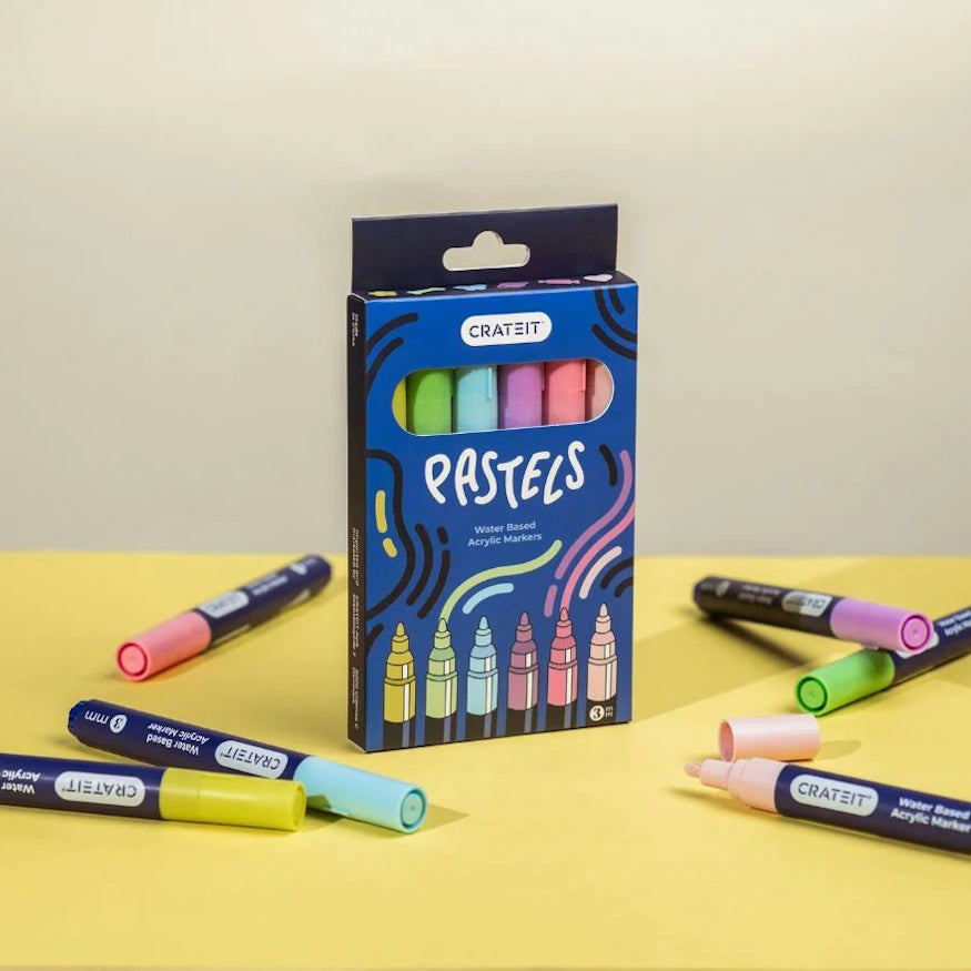 Crateit Pastel Markers 3mm 6pk