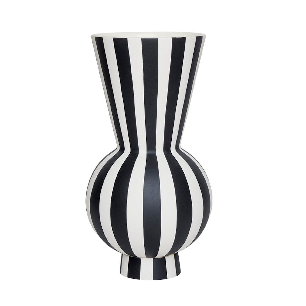 OYOY Toppu Vase Round white-black