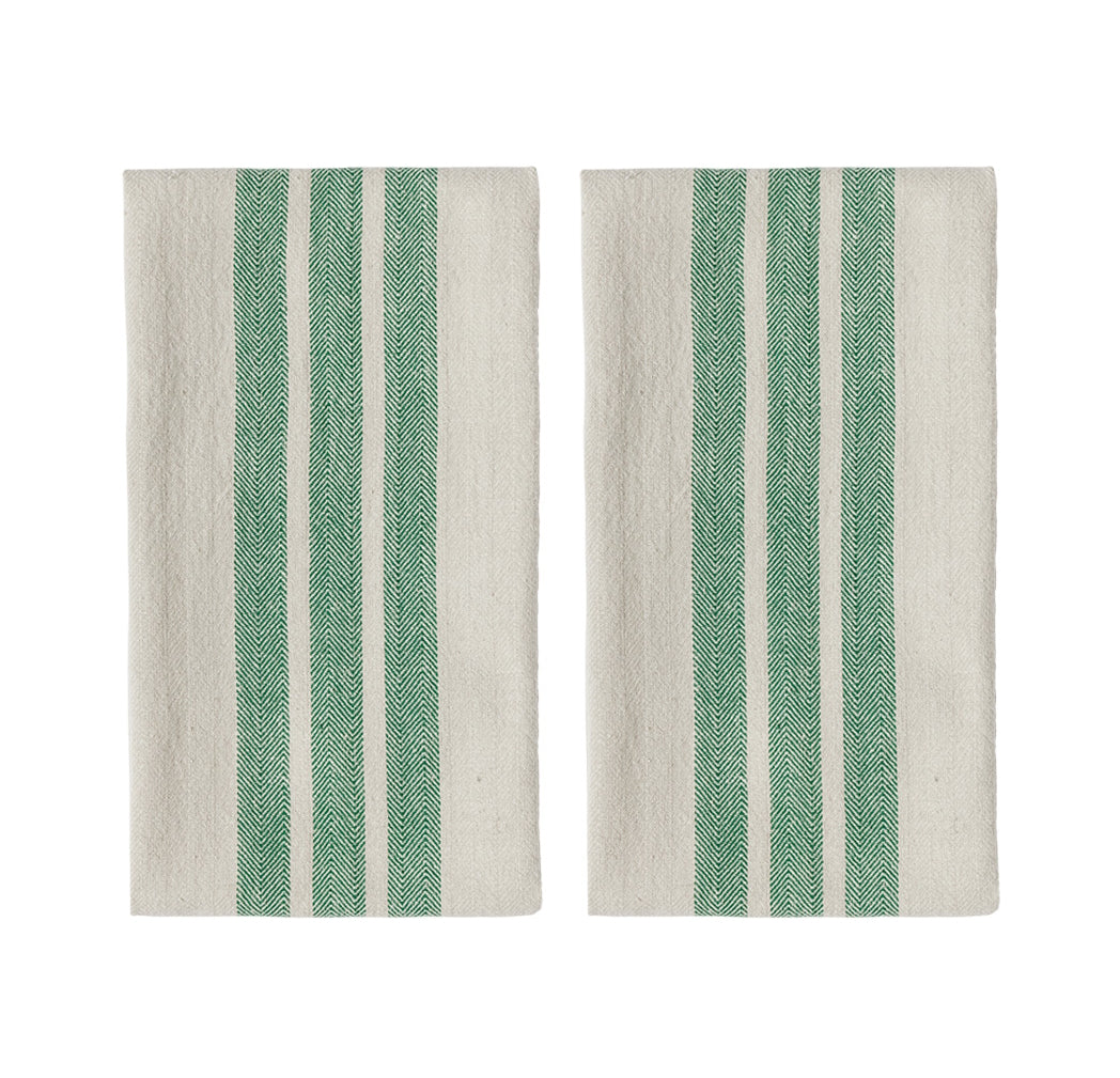 OYOY Linu Tea Towel Green 2pack