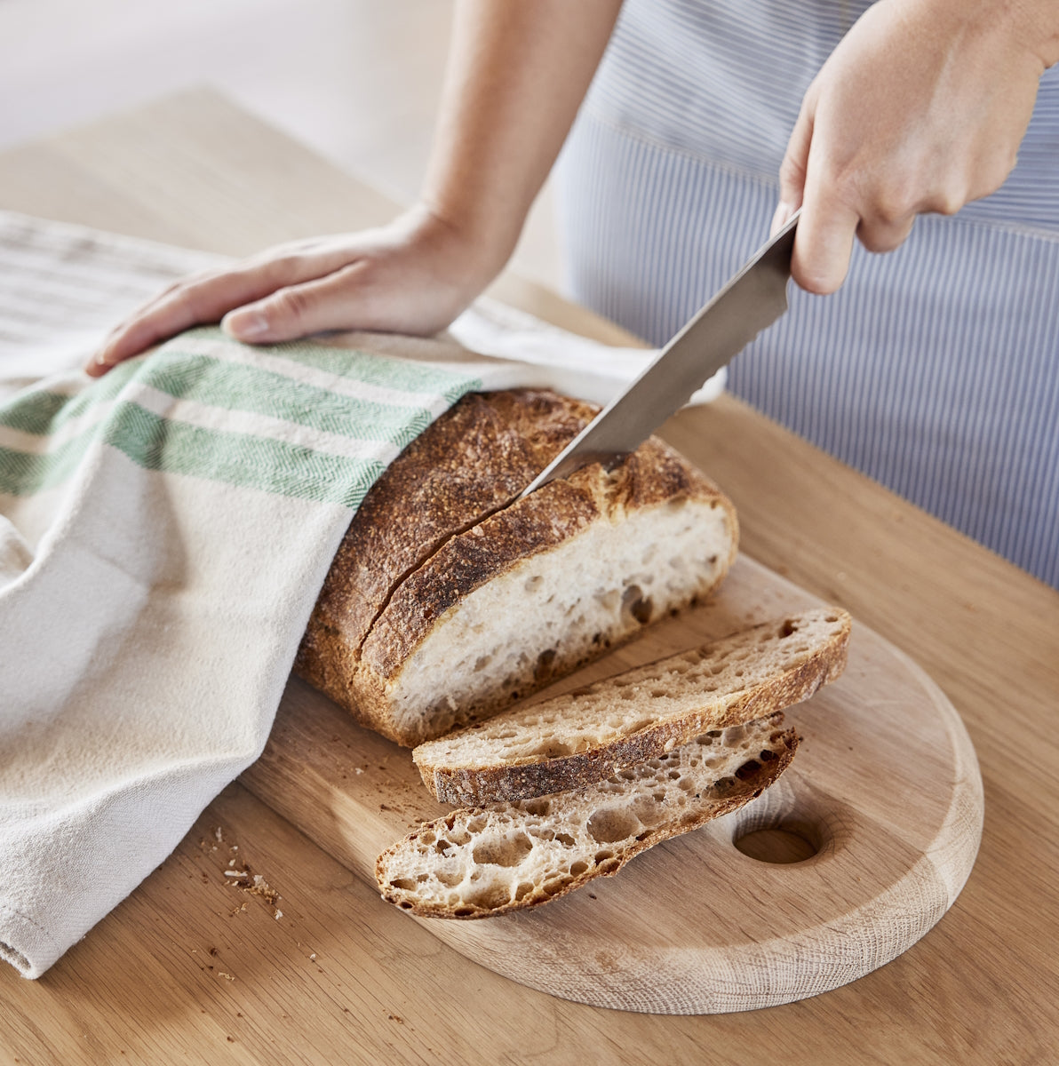 OYOY Linu Tea Towel Green 2pack