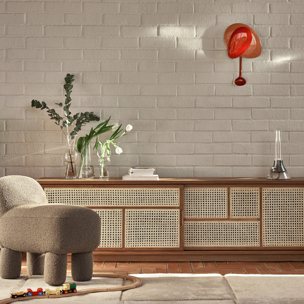 Design House Stockholm Air Sideboard Low Oak-Rattan Natural
