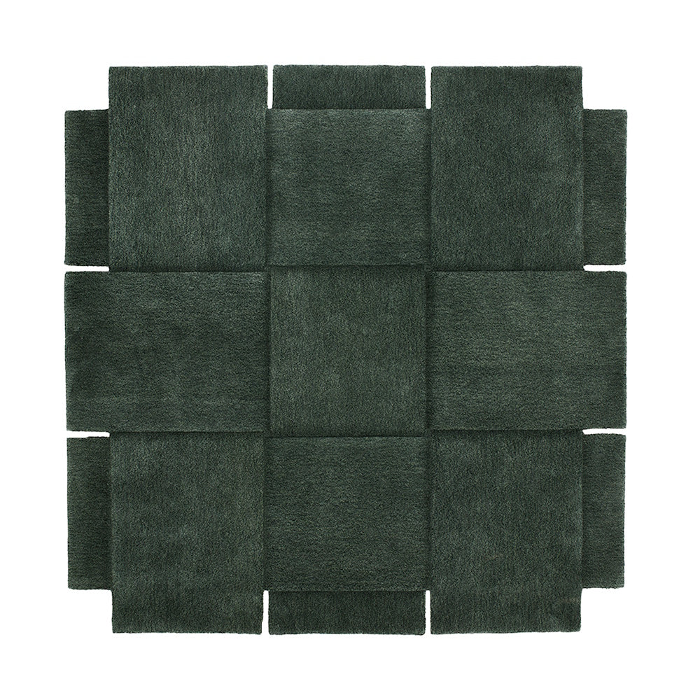 Design House Stockholm Basket Rug Wool 180x180 Green