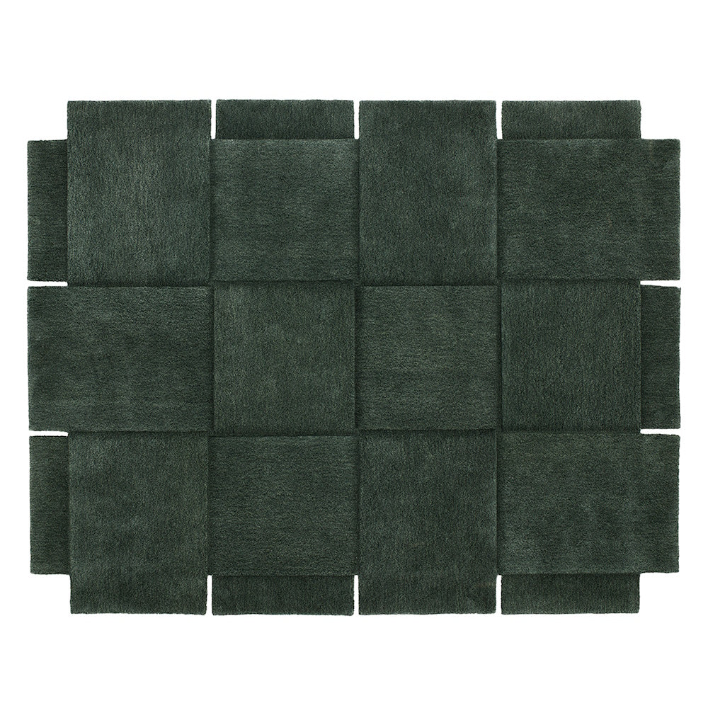 Design House Stockholm Basket Rug Wool 185x240 Green