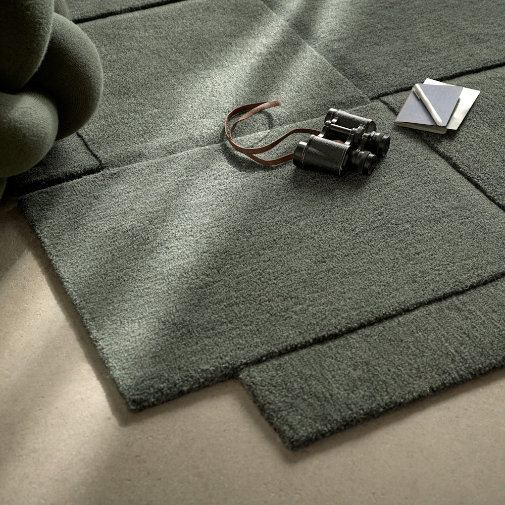 Design House Stockholm Basket Rug Wool Green