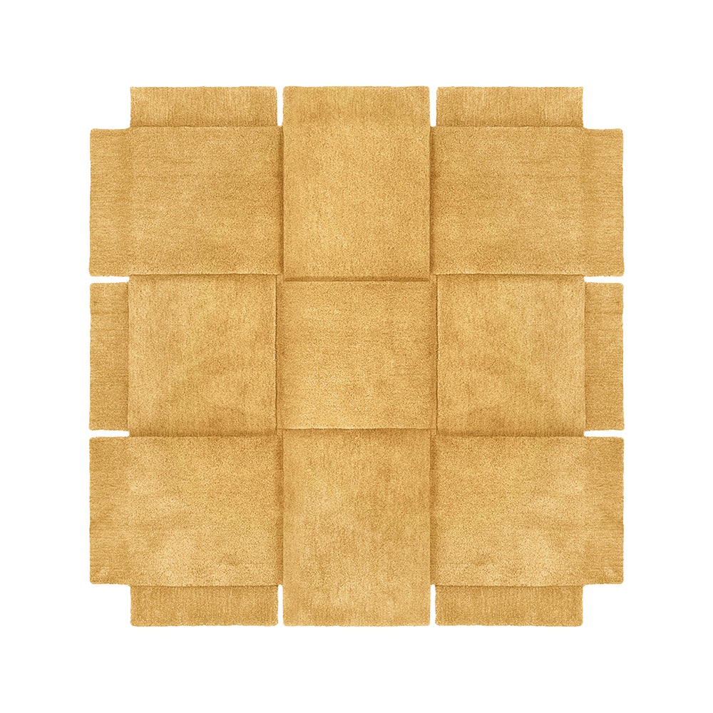 Design House Stockholm Basket Wool Rug Yellow Ochre 180x180