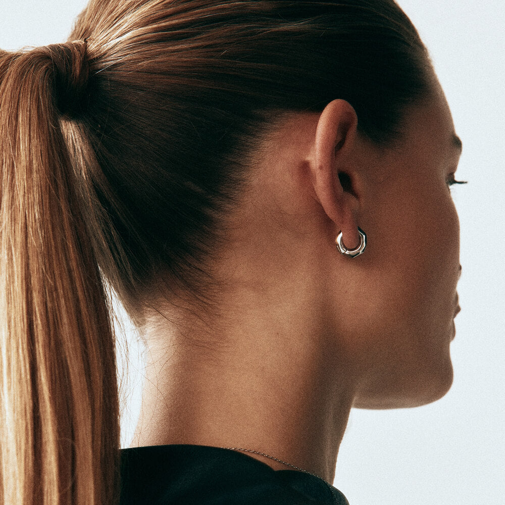 Edblad Crystalite Hoops S Silver