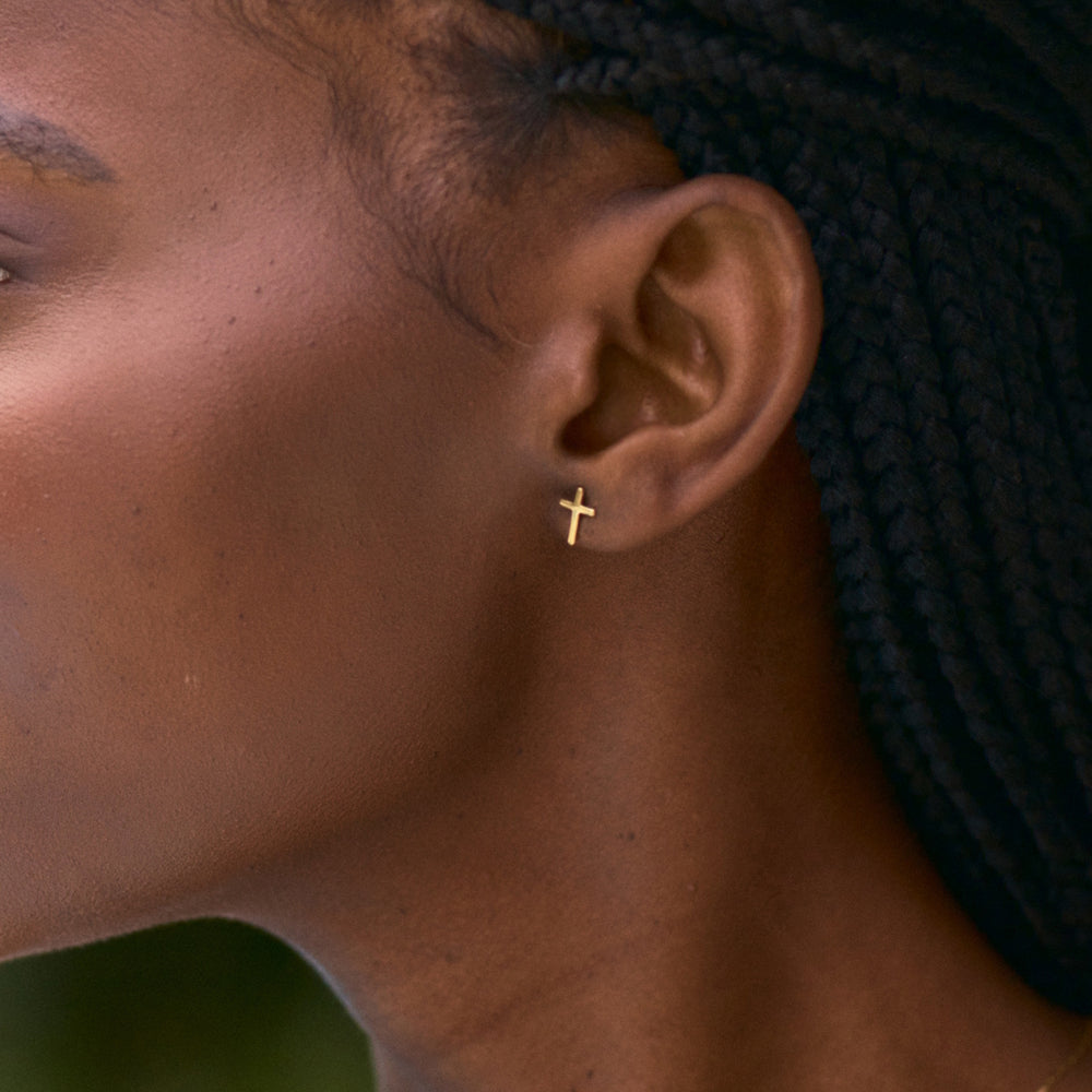 Edblad Spirit Cross Studs Gold