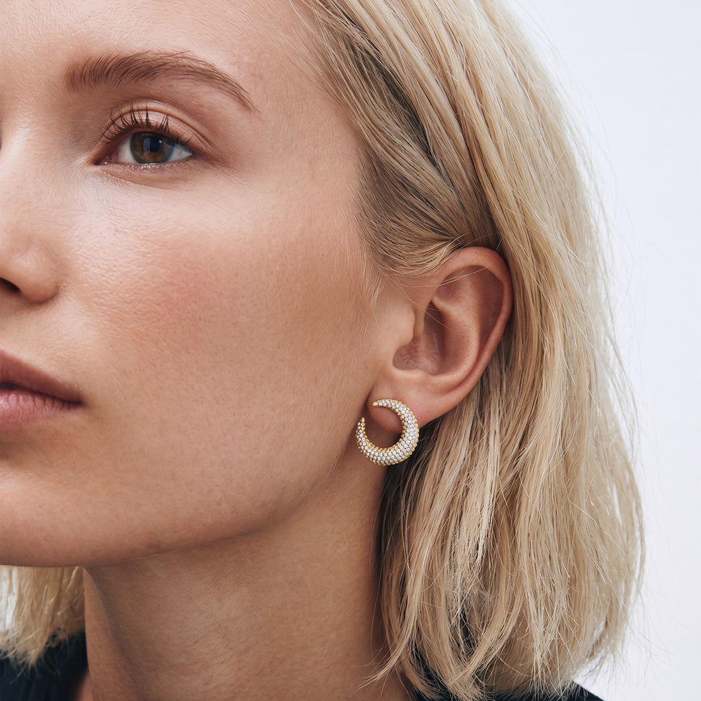 Edblad Wishbone Studs Sparkle L Gold