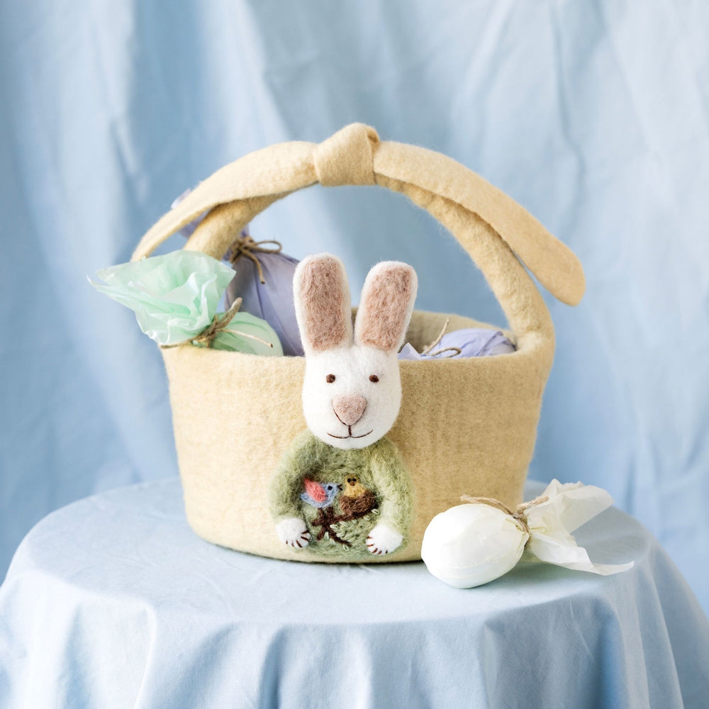 Gry & Sif Big Basket with Bunny Light Yellow