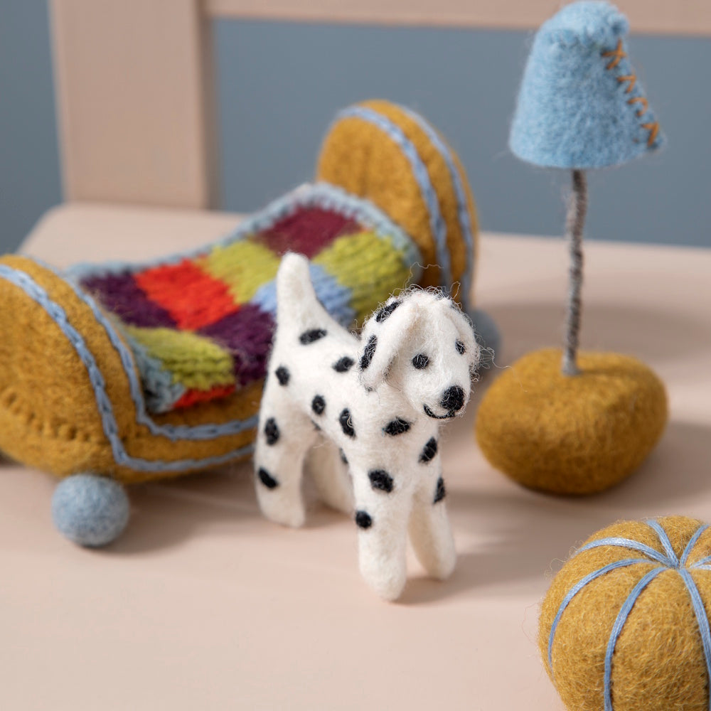 Gry & Sif Mini Felted Bed with Blanket ochre