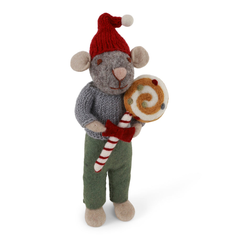 Gry & Sif Mouse Boy Big Grey with Candy