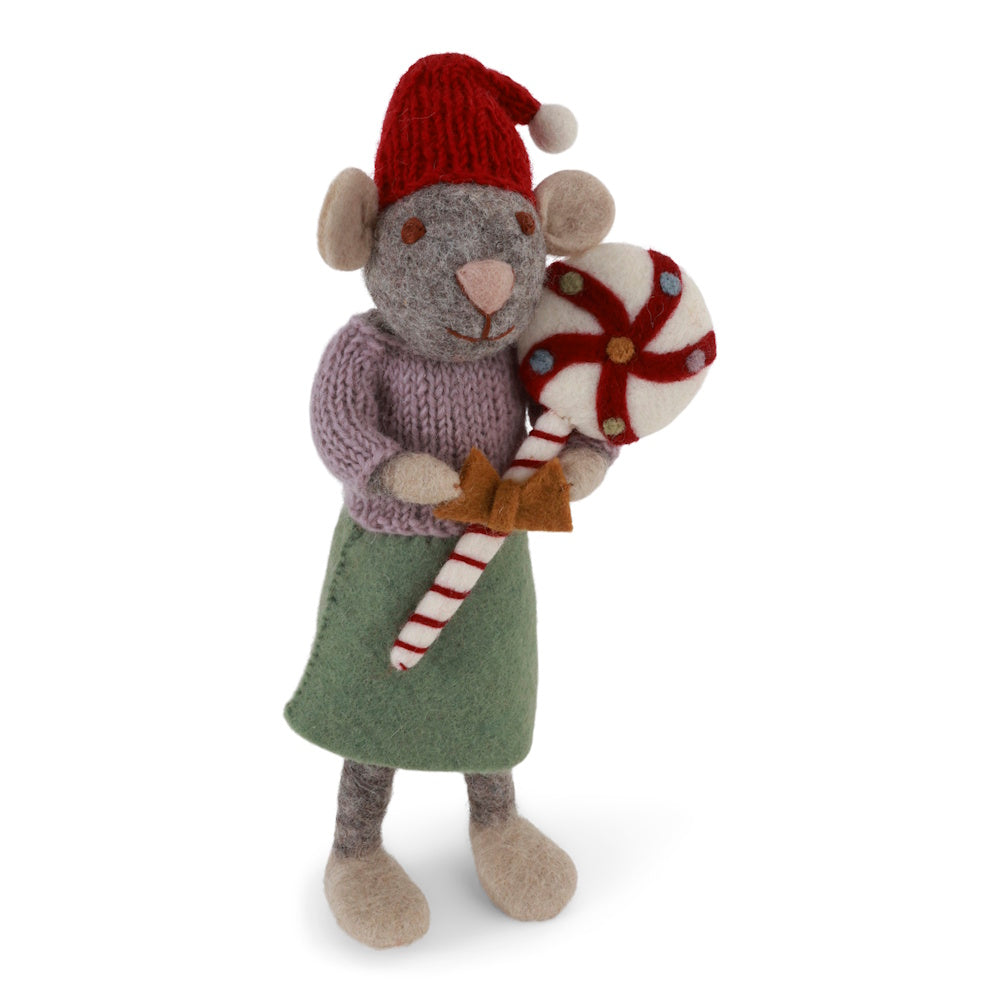 Gry & Sif Mouse Girl Big Grey with Candy
