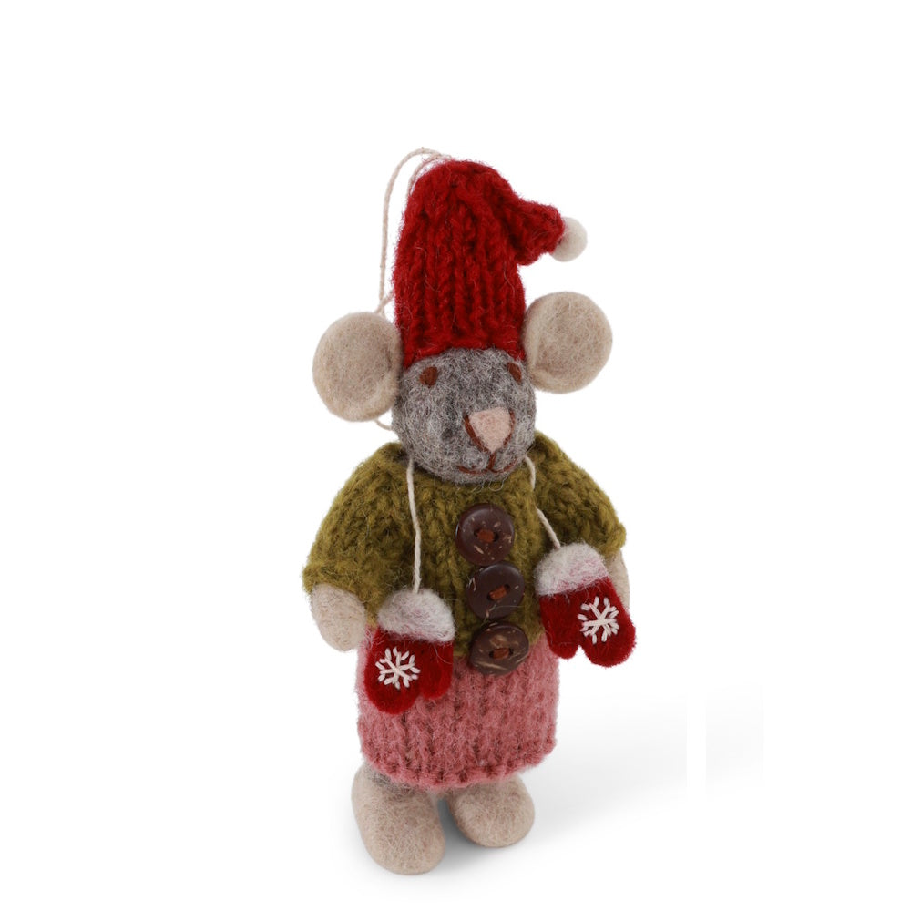 Gry & Sif Mouse Girl Small Grey with Mittens