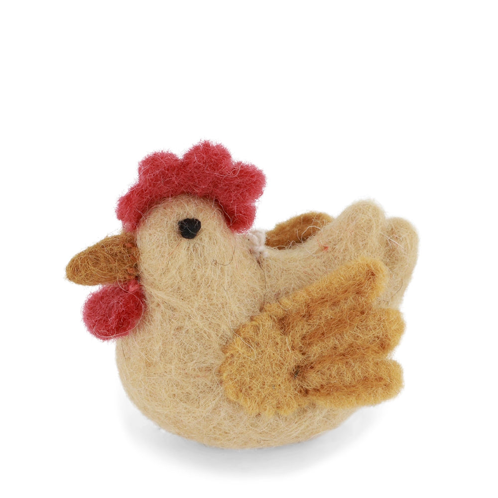 Gry & Sif Rooster Felted Ornament Yellow