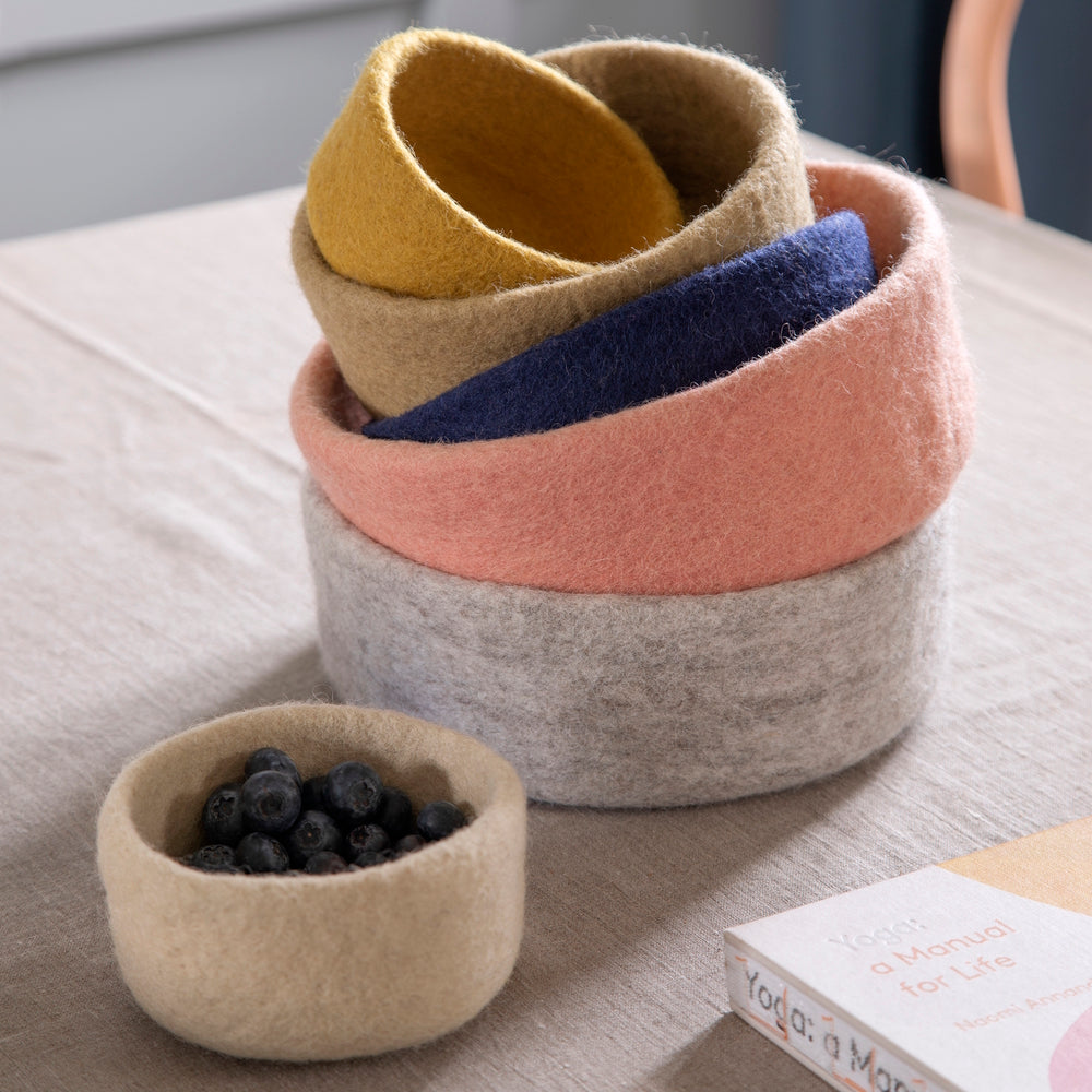 Gry & Sif Bowl Felt Set of 3 Pine Green