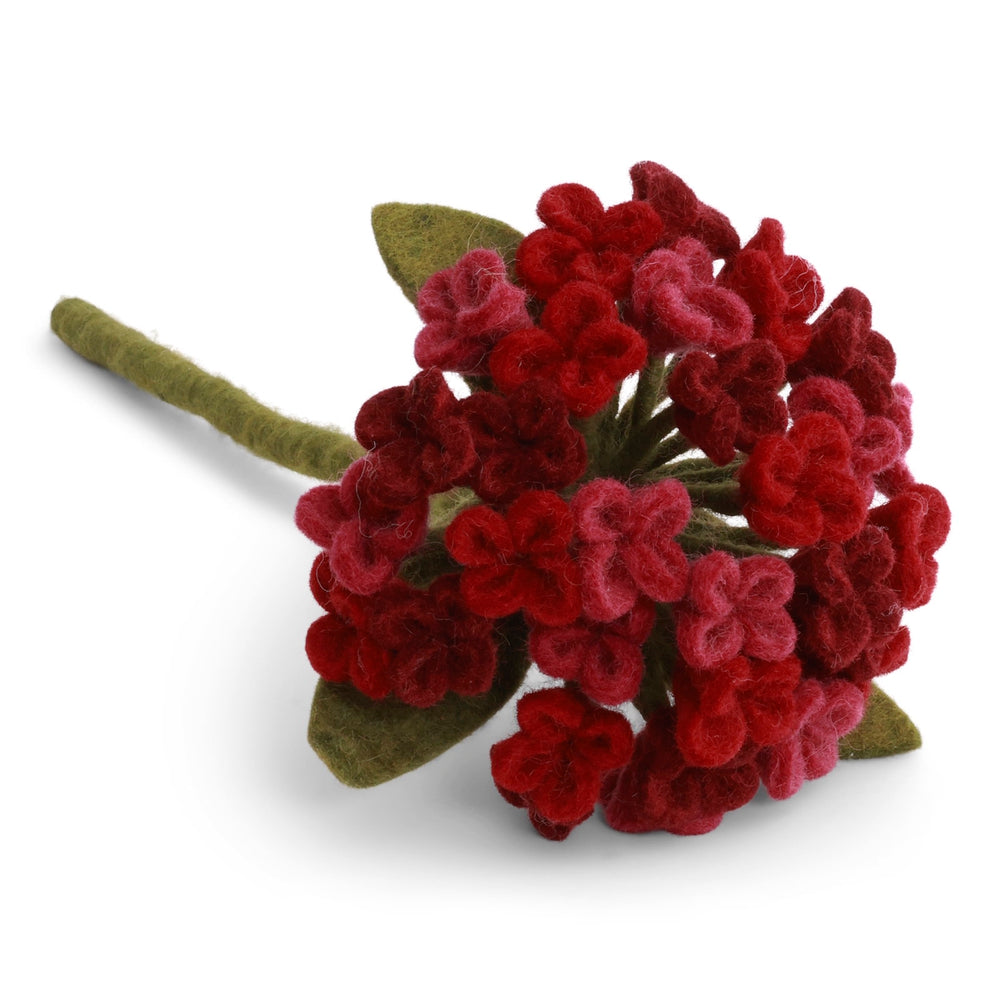 Gry & Sif Felted Big Hydrangea Dark Red
