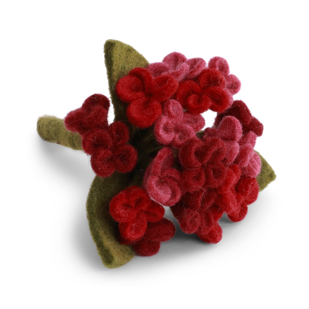 Gry & Sif Felted Small Hydrangea Dark Red