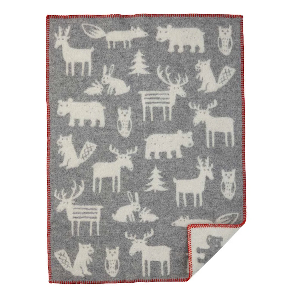Klippan Forest Wool Baby Blanket Grey