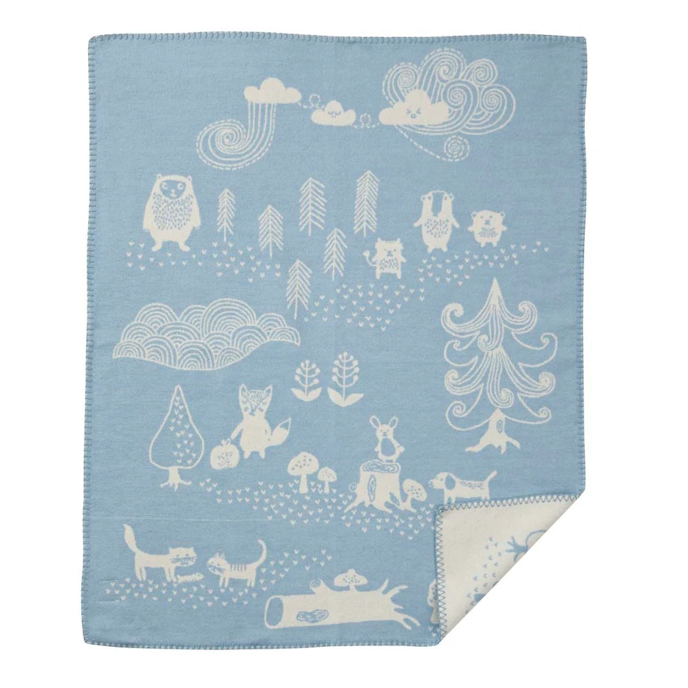 Klippan Little Bear Organic Cotton Blanket Blue
