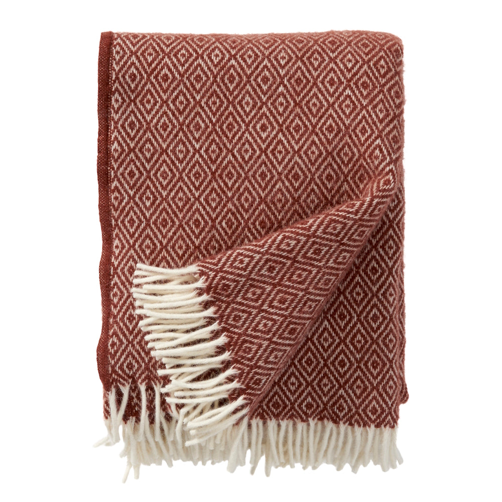 Klippan Stella Brushed Wool Blanket rust