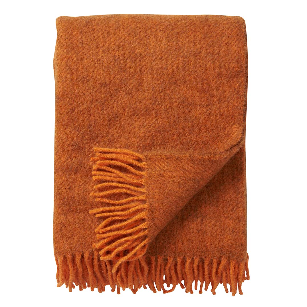 Klippan Gotland Wool Blanket Warm Orange