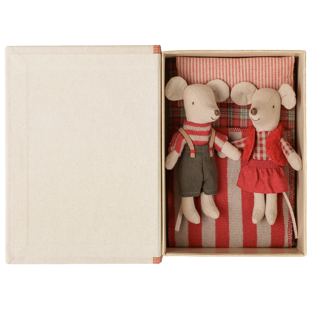 Maileg Christmas Twin Mice in Book