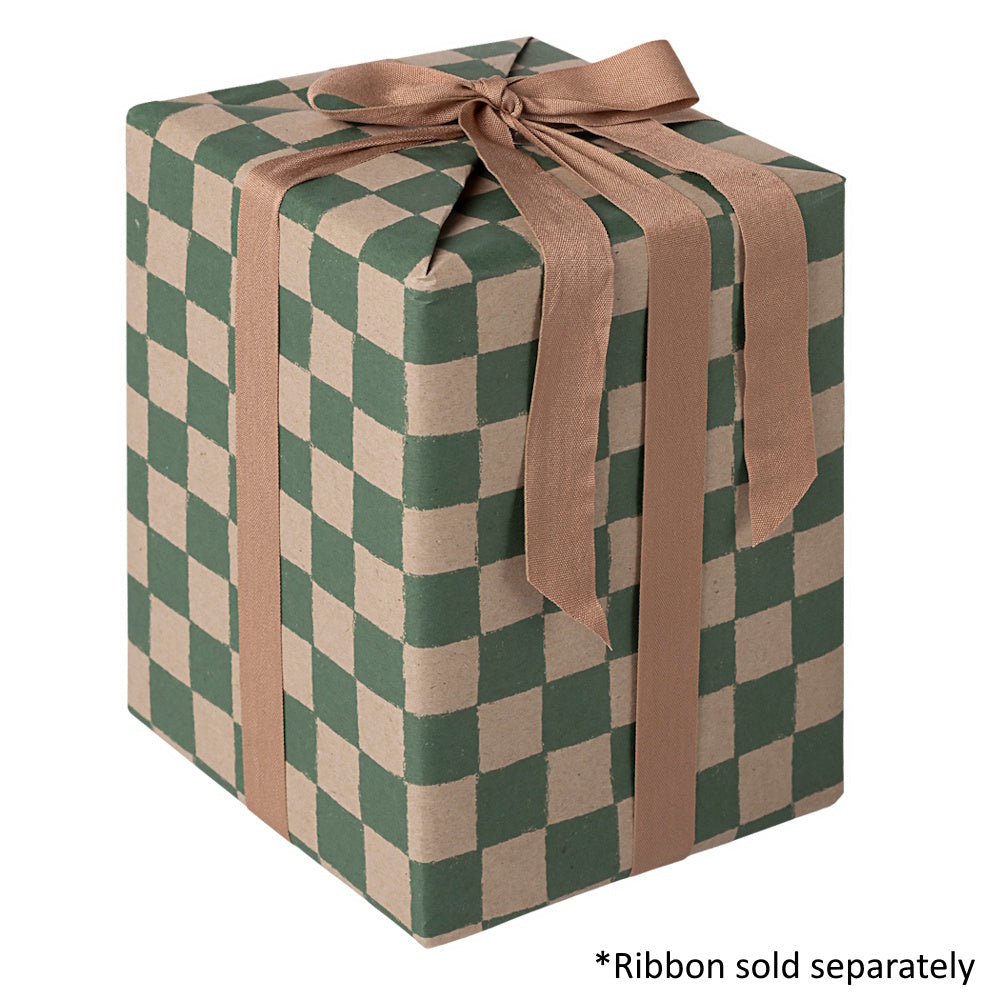 Maileg Gift Wrap Checker Green