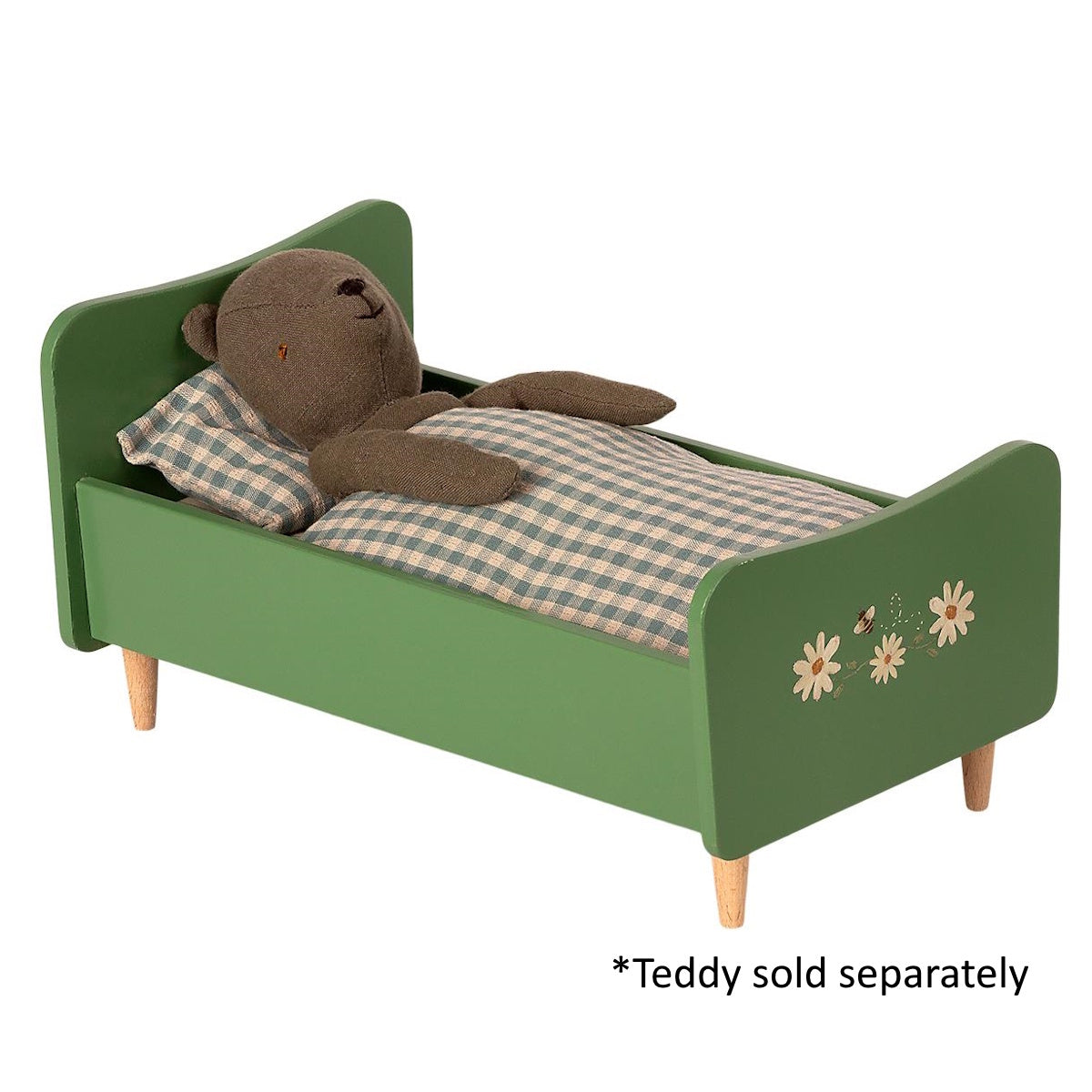 Maileg Wooden Bed Dusty Green for Teddy Dad