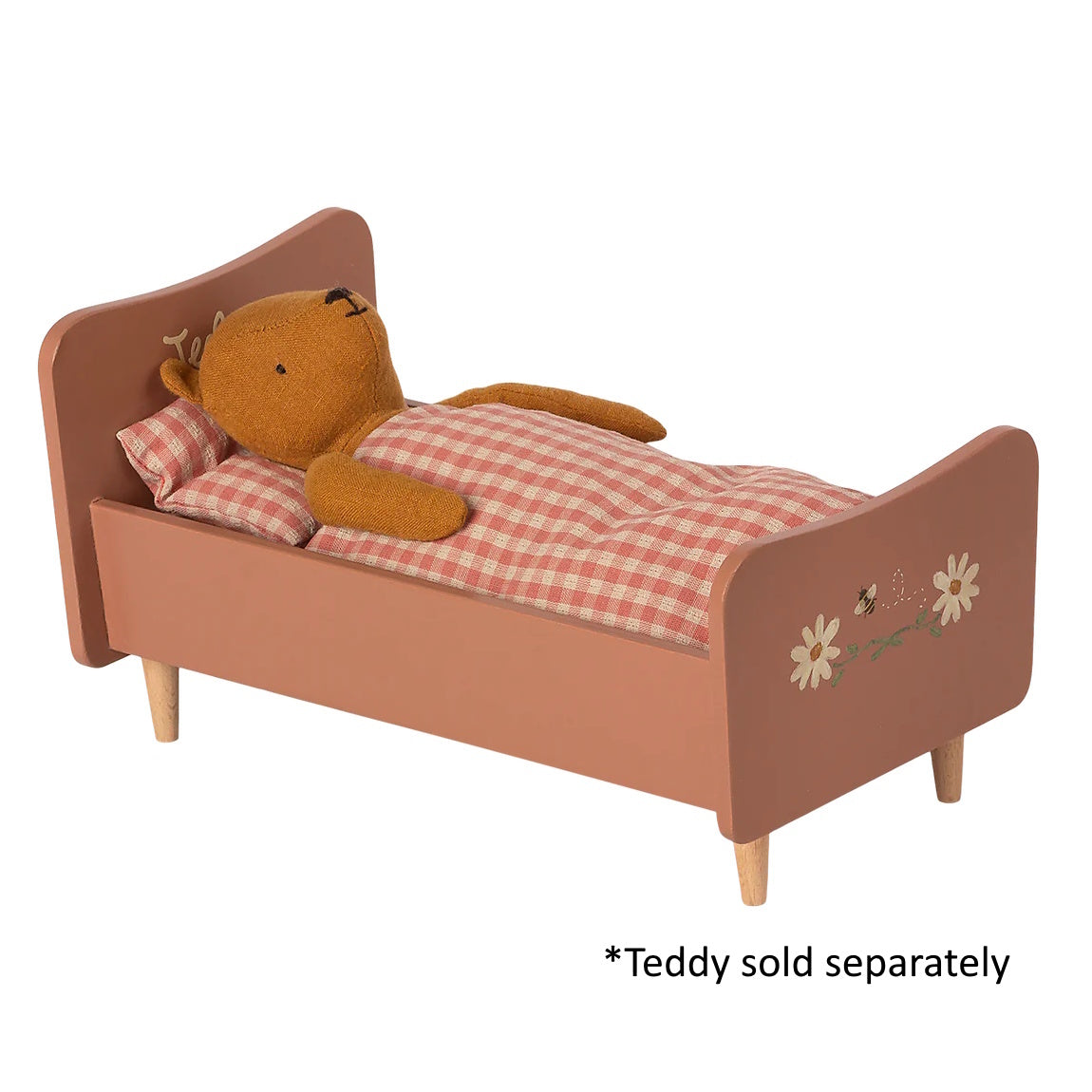 Maileg Wooden Bed Rose for Teddy Mom