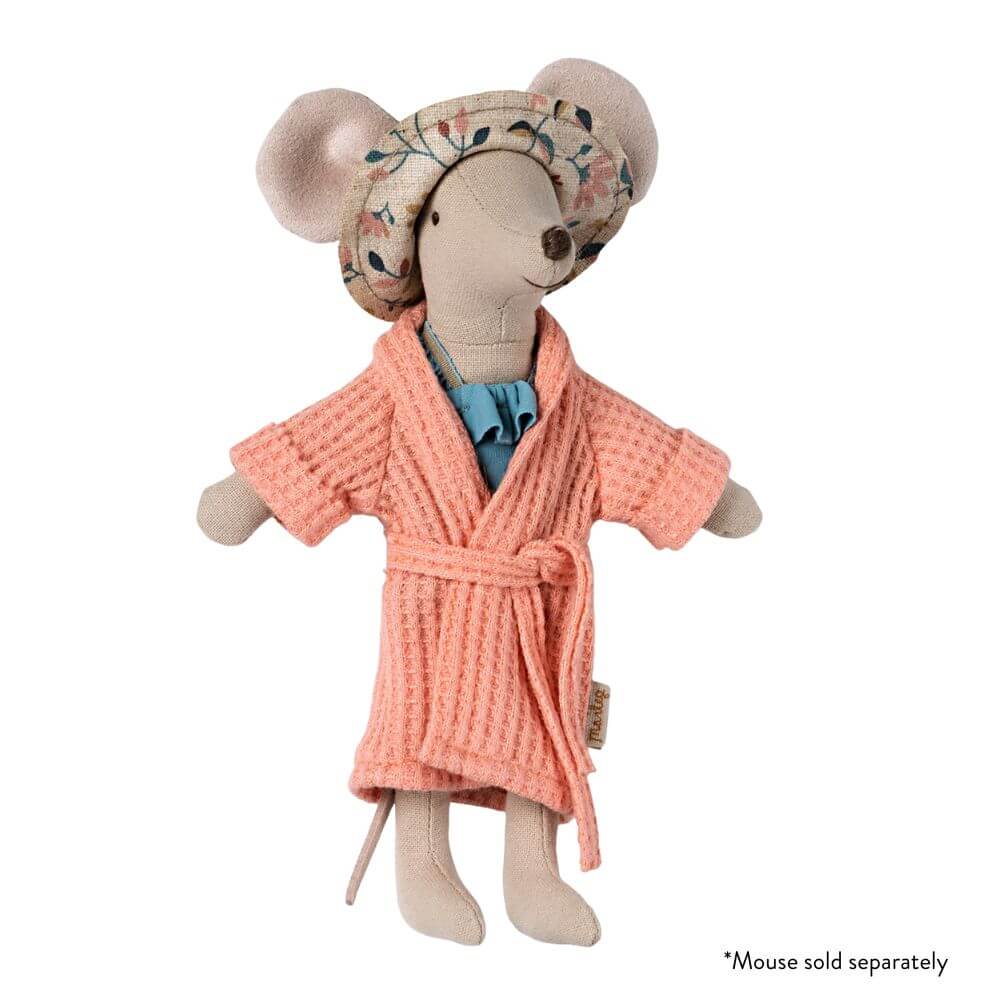Maileg Bathrobe Mouse coral