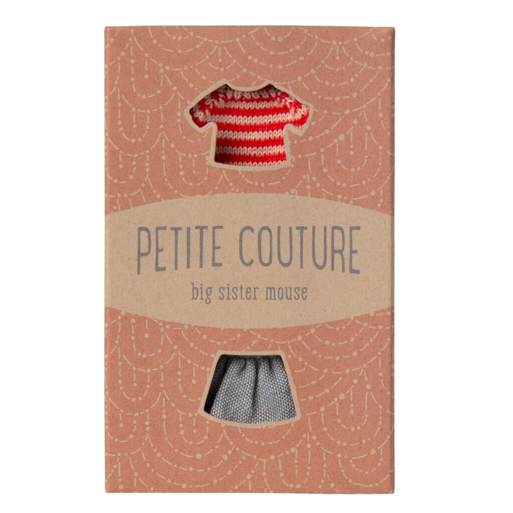 Maileg Knitted Sweater and Skirt Big Sister Mouse