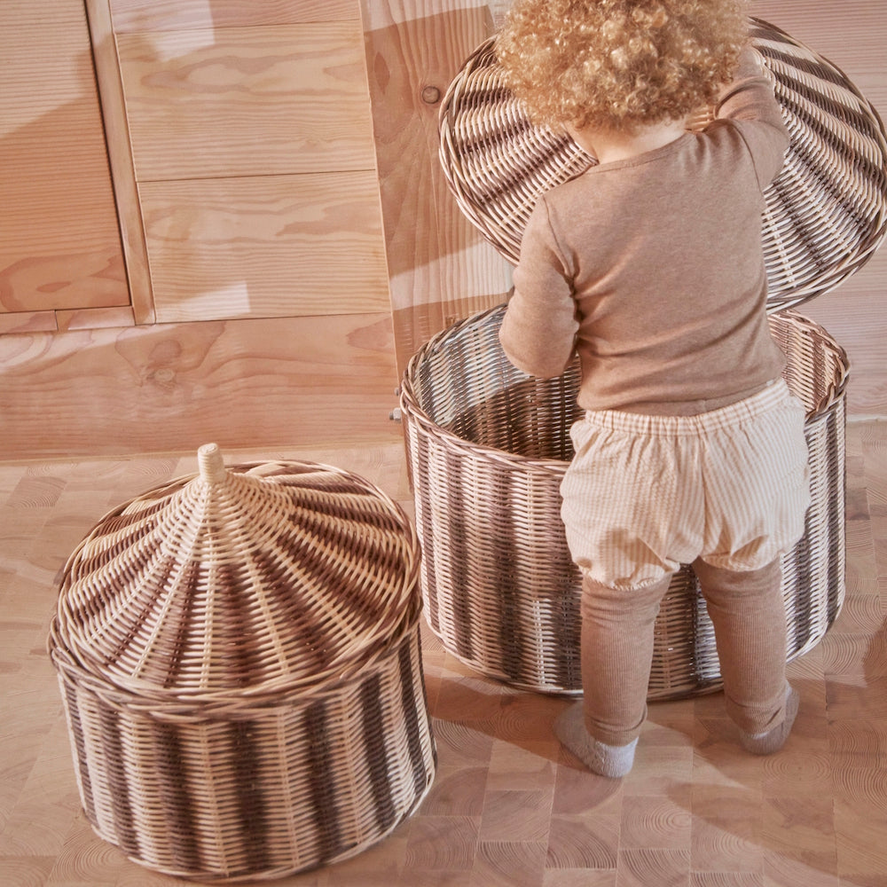 OYOY Circus Basket Set 2pcs Nutmeg