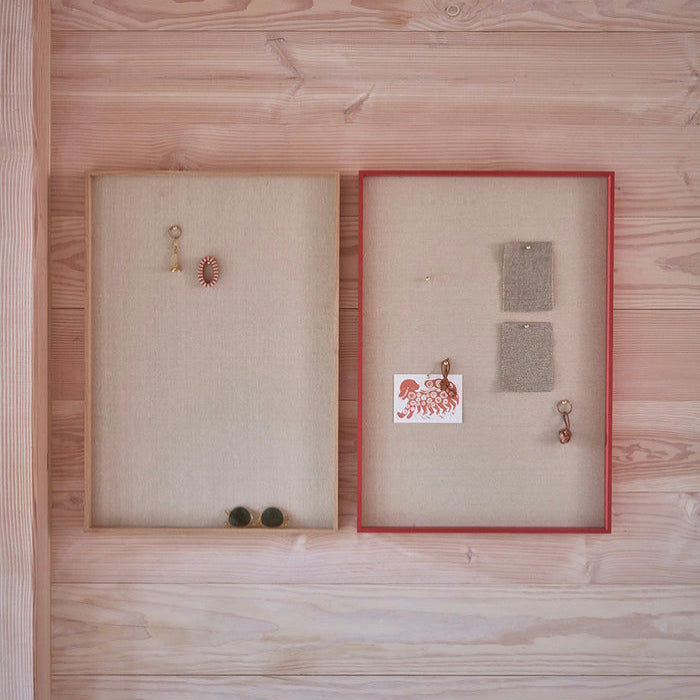 OYOY Peili Red Wood Cork Notice Board Small