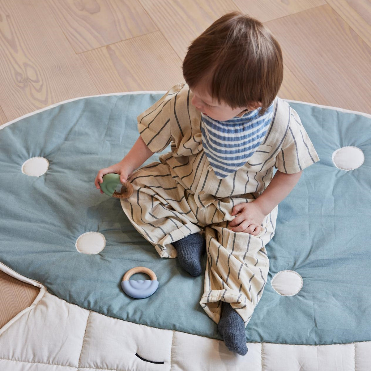 OYOY Rainbow Teether 2pack Dusty Blue-Green