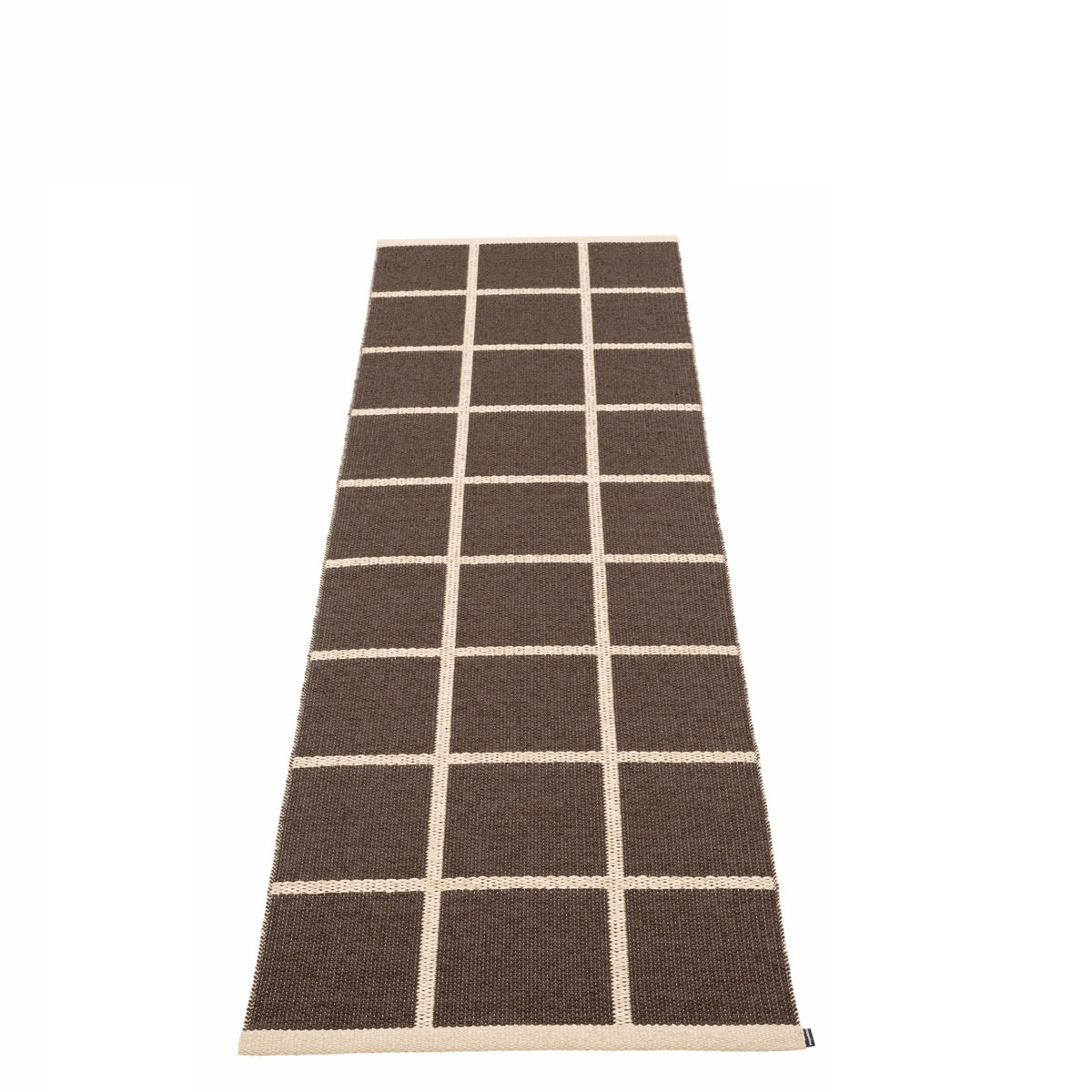 Pappelina Rug Criss Dark Brown 70x225