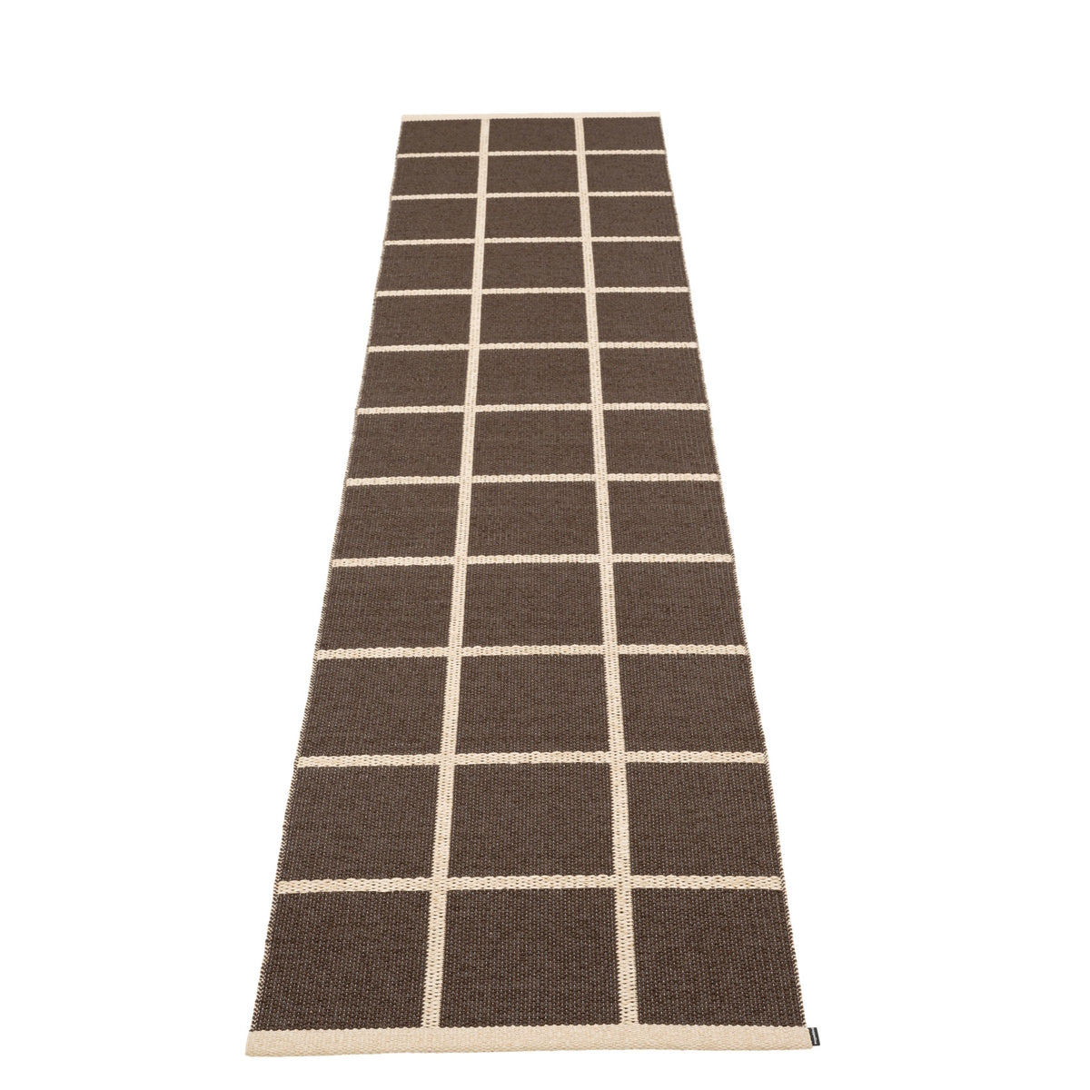 Pappelina Rug Criss Dark Brown 70x300