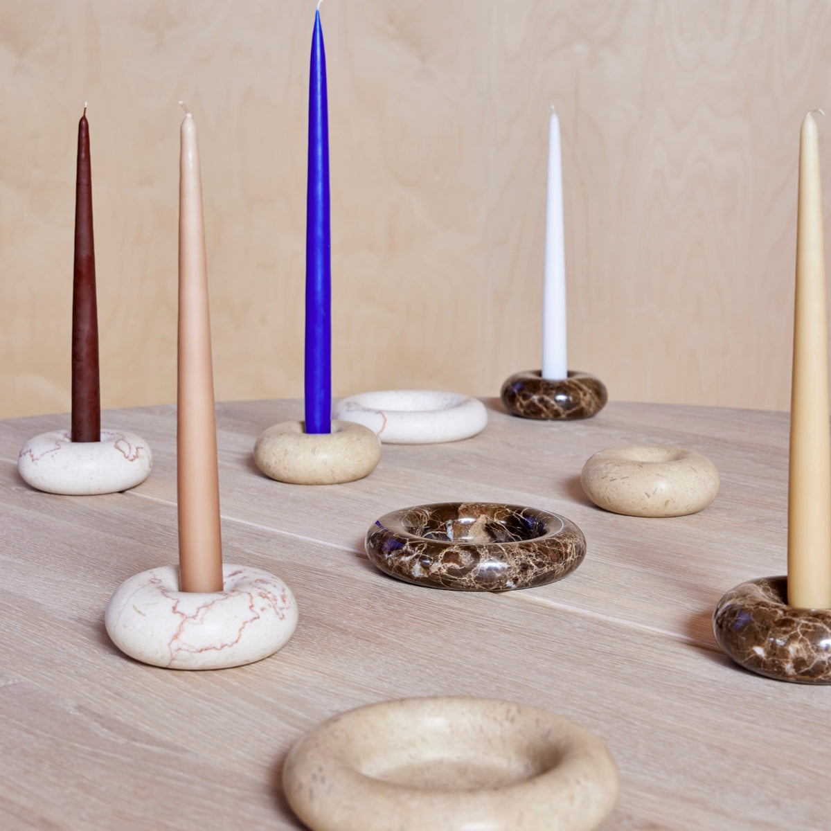 OYOY Savi Marble Candleholder Large White