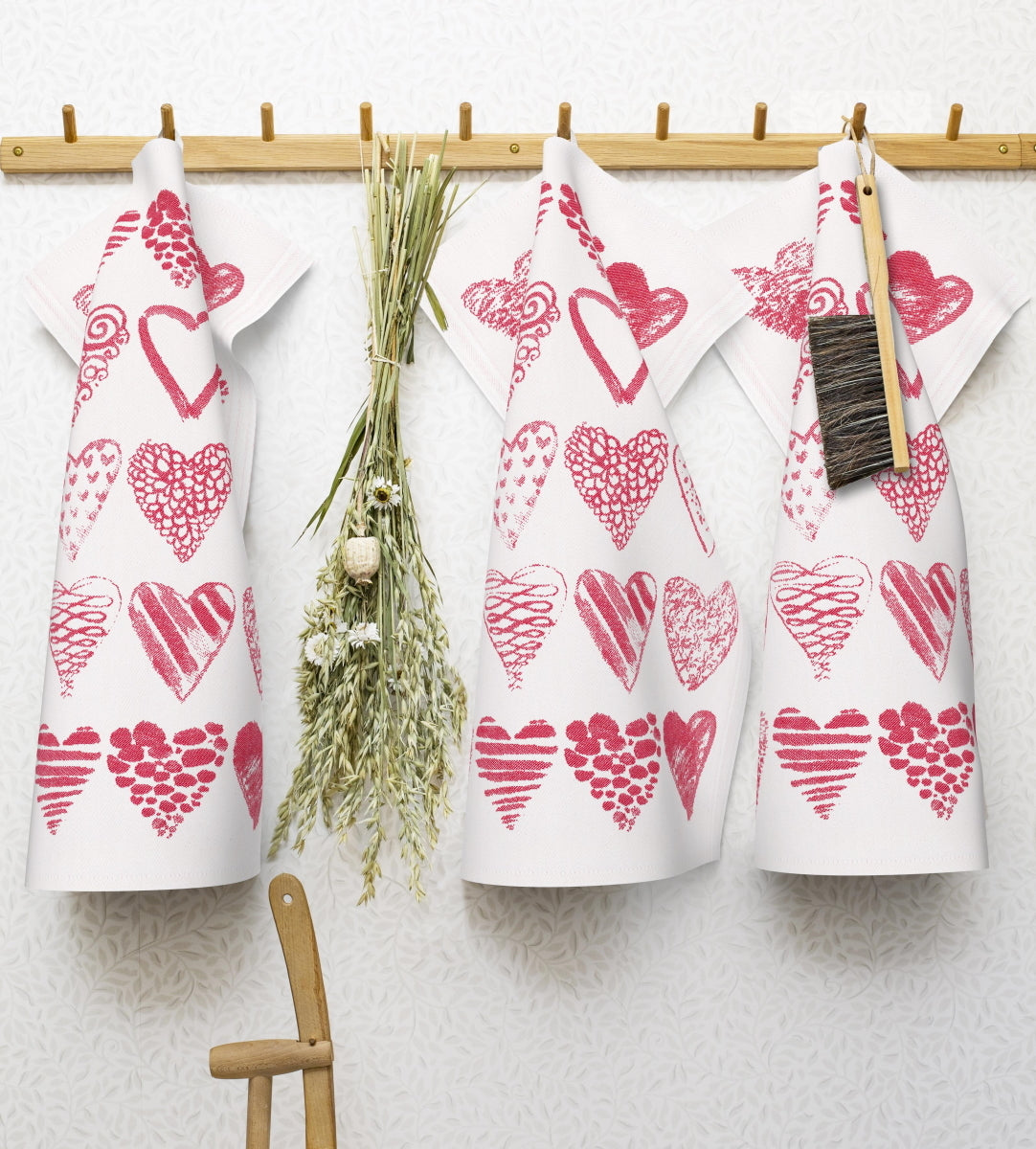 Ekelund Hearts Tea Towel 35x50