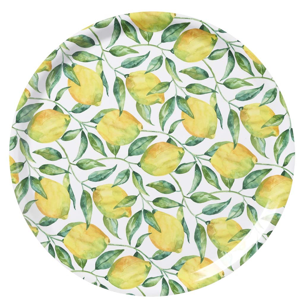 Klippan Lemon Tree Wooden Tray Round
