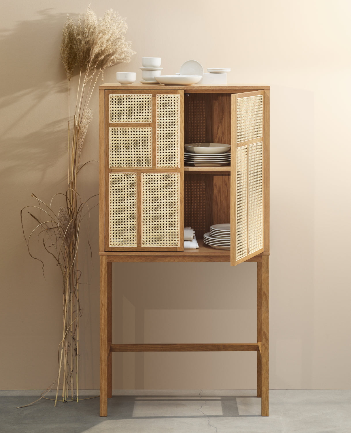 Design House Stockholm Air Cabinet Oak-Rattan Natural