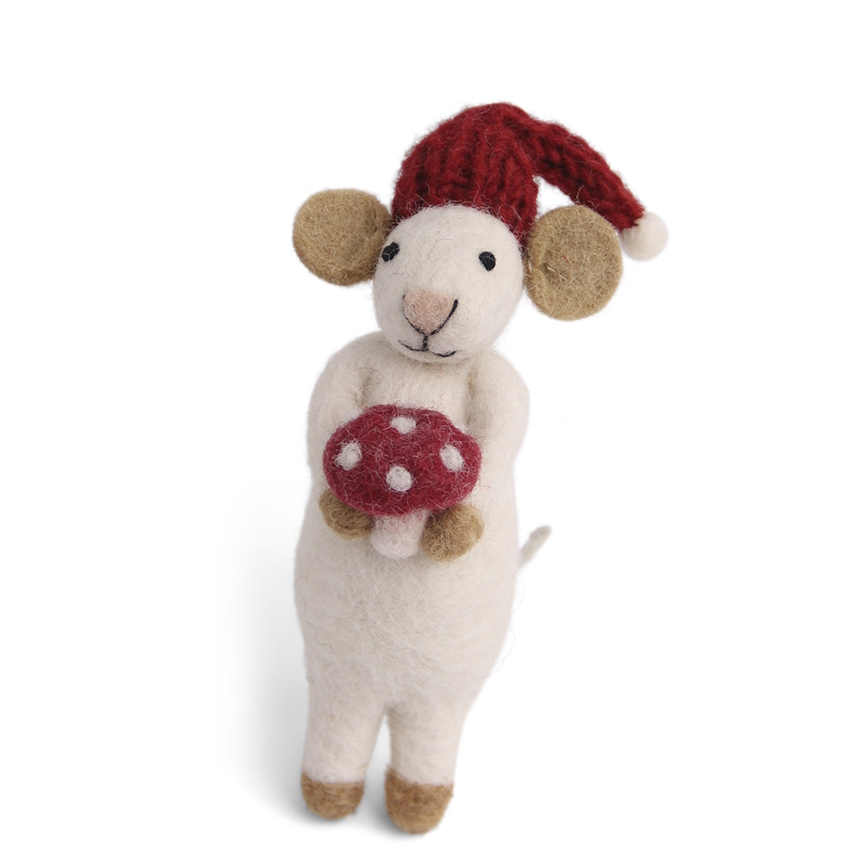 Gry & Sif Mouse White with Mushroom
