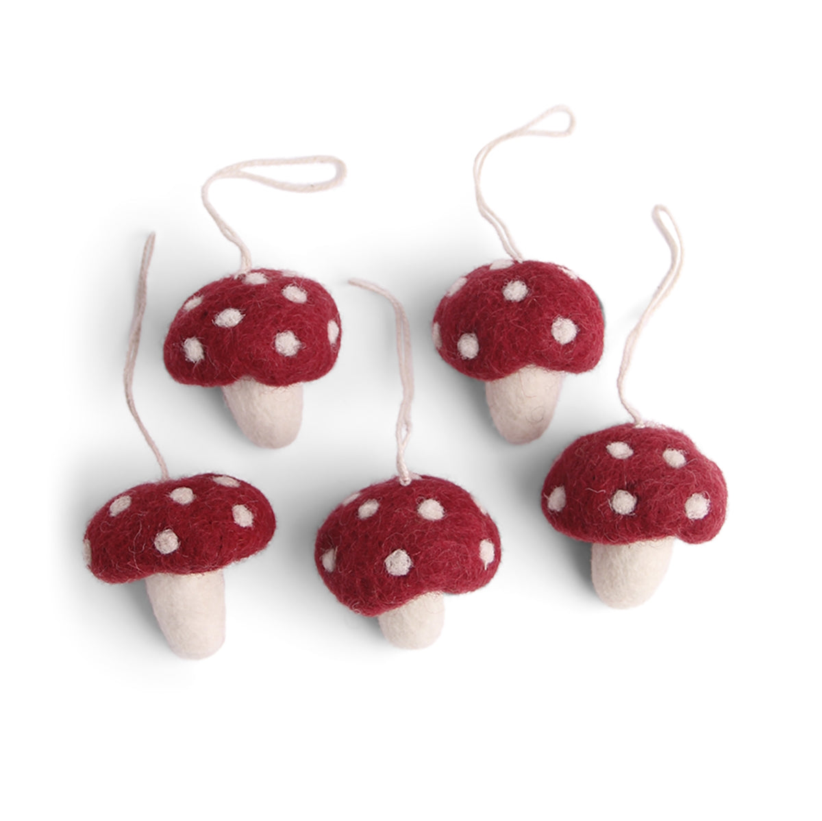 Gry & Sif Mushroom Felted Mini Decoration 5pk