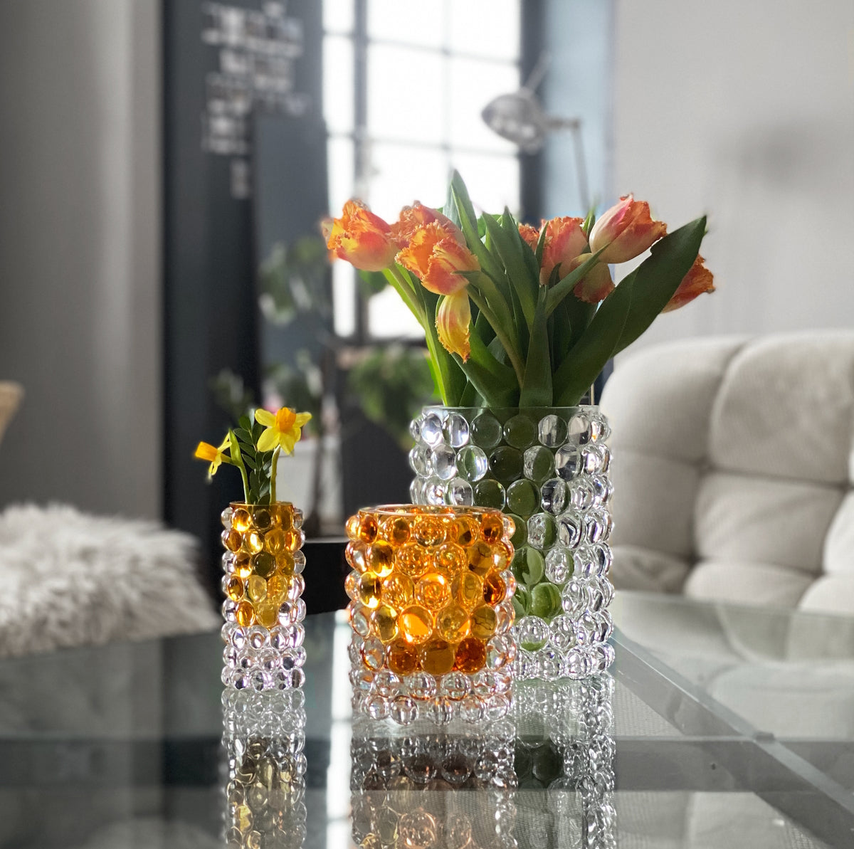 Skogsberg & Smart Hurricane Boule Vase Amber