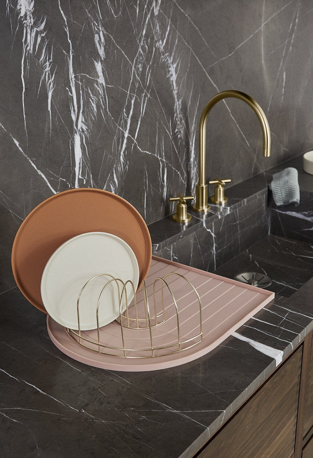 OYOY Rainbow Silicone Dish Mat Pink