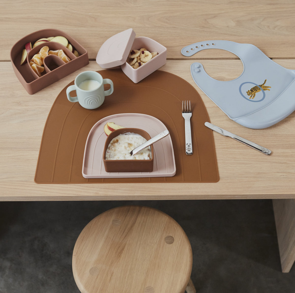 OYOY Rainbow Snack Bowl Dusty Blue