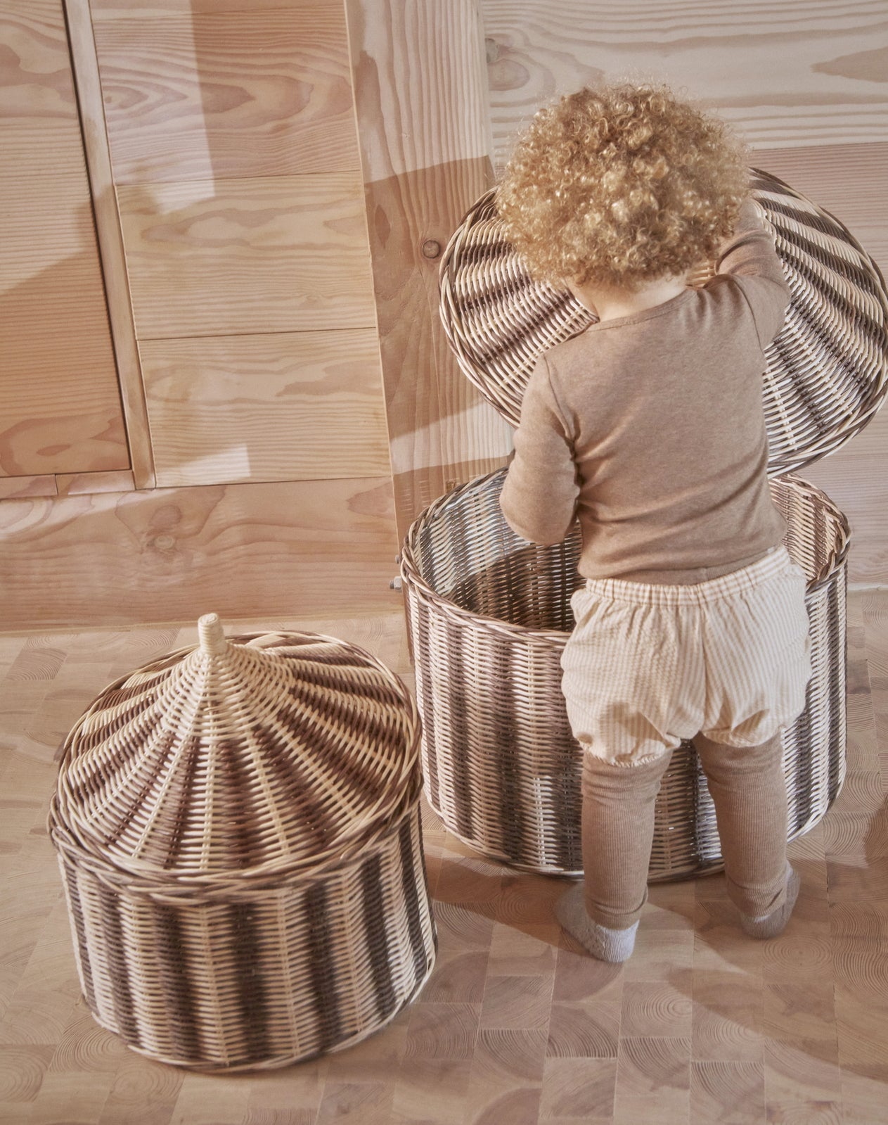 OYOY Circus Basket Set 2pcs Nutmeg