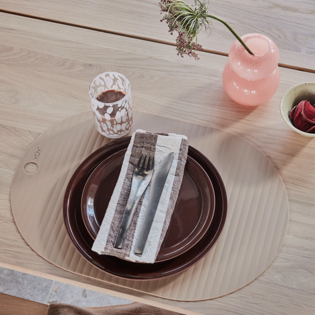 OYOY Yuka Ceramic Lunch Plate 2pk Brown